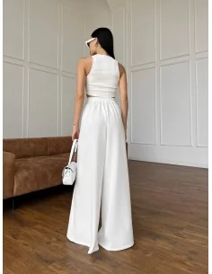 Женские брюки палаццо в молочном цвете 2