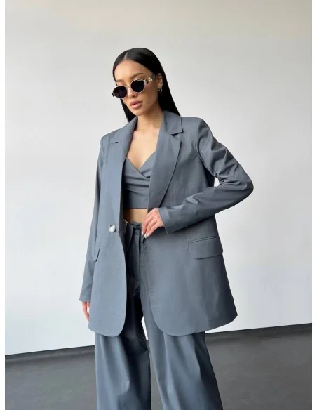 Женский костюм тройка, цвет мокко