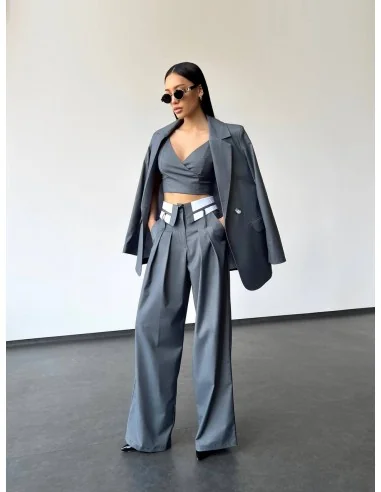 Женский костюм тройка, цвет мокко