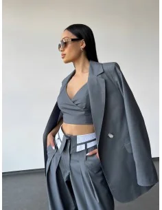 Женский костюм тройка, цвет мокко