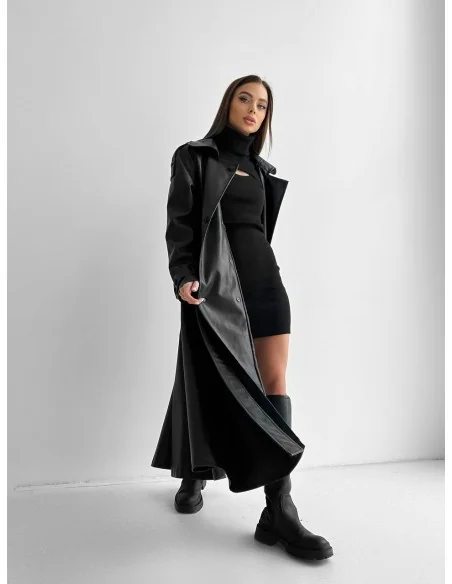 Тренч в черном цвете