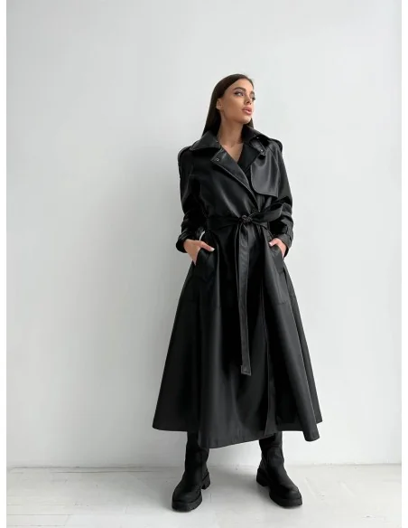 Тренч в черном цвете