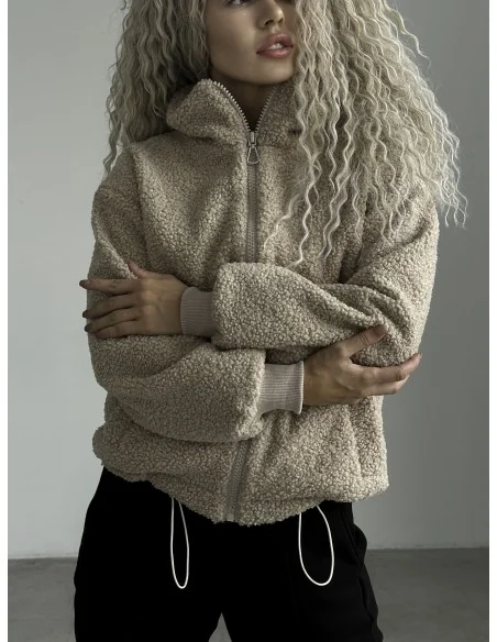 Жіночий бомбер TEDDY у бежевому кольорі