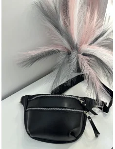 Поясная сумка - бананка, женская, в черном цвете