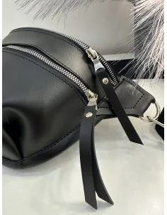 Поясная сумка - бананка, женская, в черном цвете 2