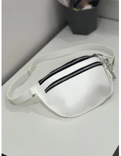 Бананка - поясная сумка, женская, в белом цвете 2