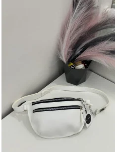 Бананка - поясная сумка, женская, в белом цвете