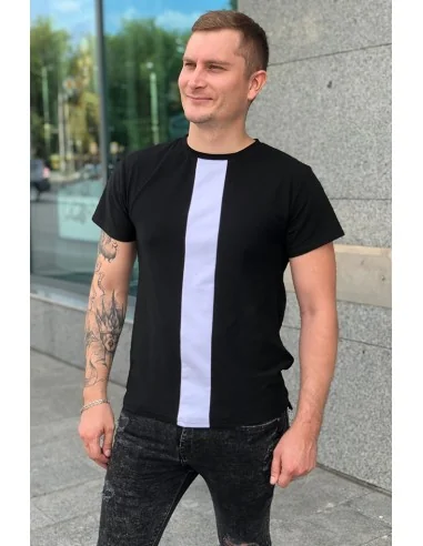 Футболка черно-белая Classic UNISEX с белой полосой по средине Футболка черно-белая Classic UNISEX с белой полосой по средине