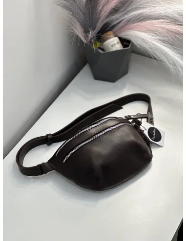 Бананка - поясная сумка, женская, в коричневом цвете