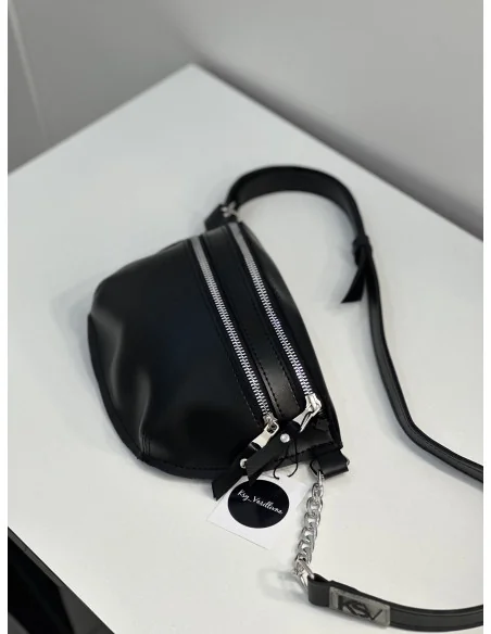 Бананка - поясная сумка, женская, в черном цвете