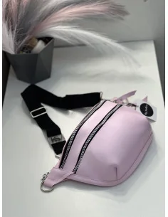 Поясная сумка - бананка, женская, в розовом цвете