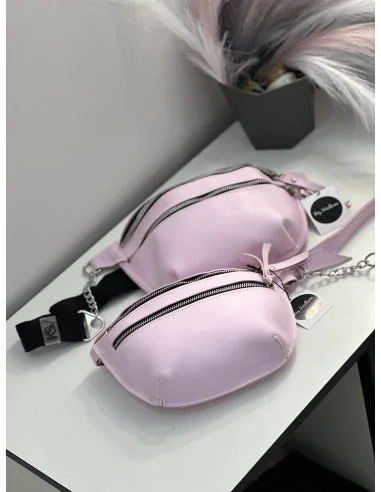 Поясная сумка - бананка, женская, в розовом цвете