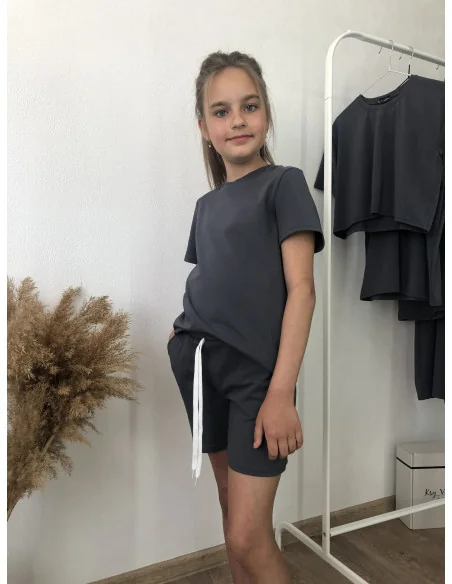 Костюм для девочек в цвете графит