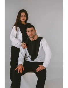 Світшоти unisex для двох, комбіновані з чорно-білих кольорів
