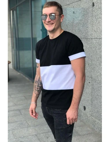 Футболка чорно-біла Classic UNISEX, полосата з білою смужкою по