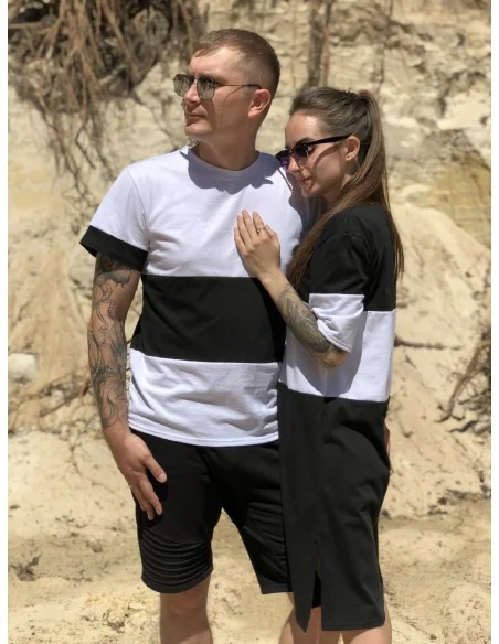 Футболка черно-белая Classic UNISEX, полосатая с черой полоской