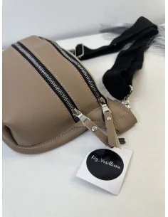 Поясная сумка - бананка, женская, в бежевом цвете 2