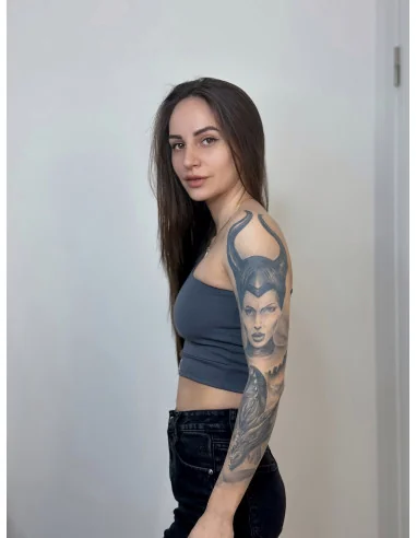 Топ на одне плече у кольорі графіт