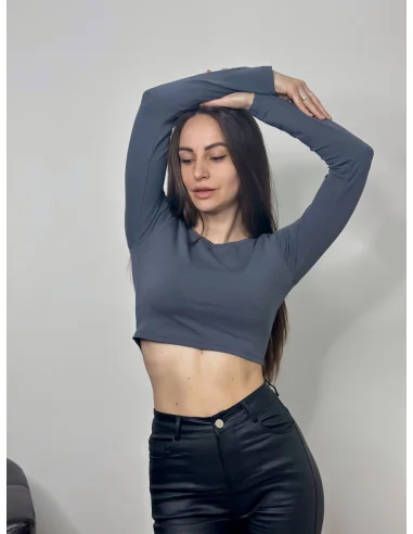 Лонгслив Classic укороченный в цвете графит