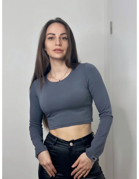 Лонгслив Classic укороченный в цвете графит