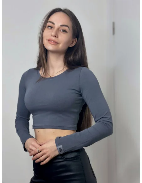 Лонгслив Classic укороченный в цвете графит