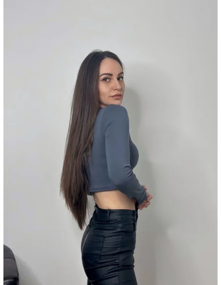 Лонгслив Classic укороченный в цвете графит