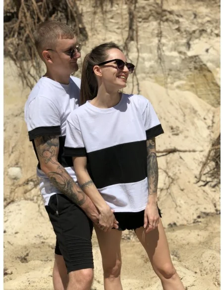 Футболка чорно-біла Classic UNISEX, полосата з чорною смужкою