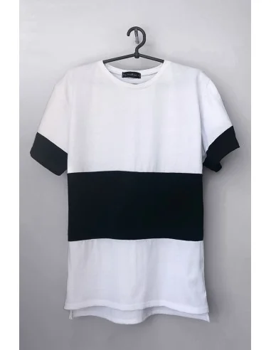 Футболка чорно-біла Classic UNISEX, полосата з чорною смужкою