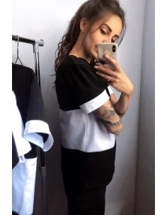 Футболка черно-белая Classic UNISEX, полосатая с белой полоской 2