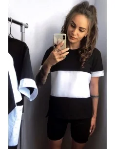 Футболка черно-белая Classic UNISEX, полосатая с белой полоской