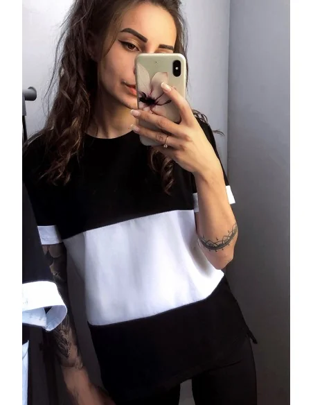 Футболка черно-белая Classic UNISEX, полосатая с белой полоской Футболка черно-белая Classic UNISEX, полосатая с белой полоской