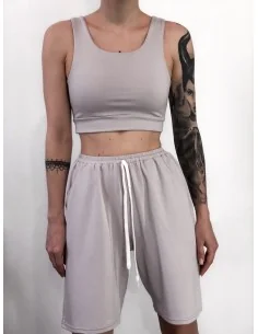 Шорты женские, удлиненные, цвет-камень