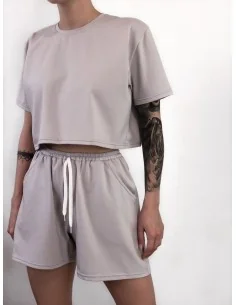 Шорты женские, укороченные, цвет-камень 2