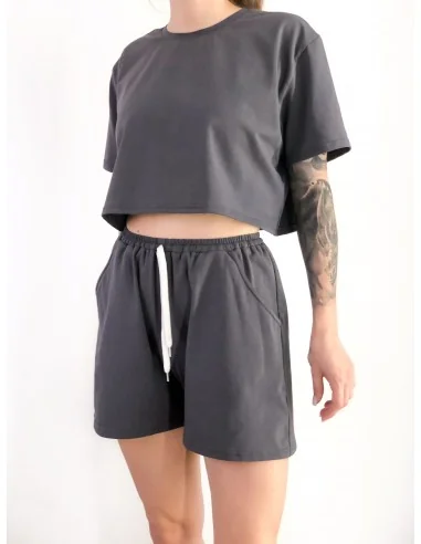 Шорти жіночі, вкорочені, колір-графіт