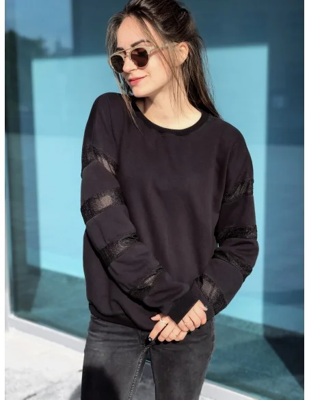 Світшот жіночій з сіткою по рукавах Світшот жіночій з сіткою по рукавах