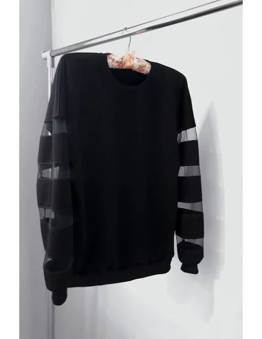 Свитшот женский с сеткой по рукавам