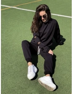 Костюм,черные джоггеры и черный свитшот с сеткой на руковах 2