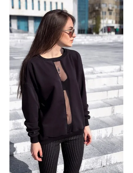 Свитшот женский, с сеткой по средине Свитшот женский, с сеткой по средине