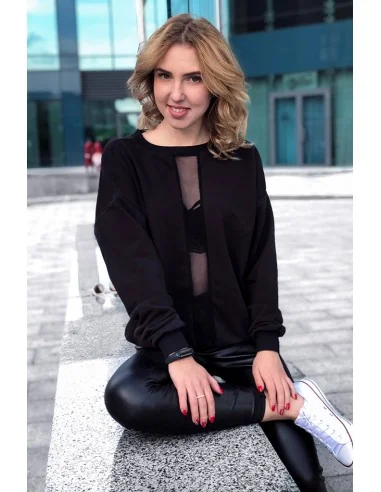 Свитшот женский, с сеткой по средине Свитшот женский, с сеткой по средине