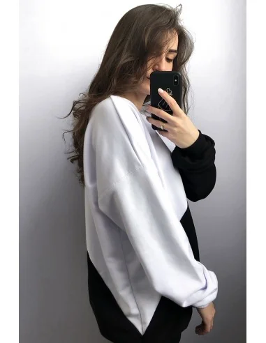 Світшот чорно-білий UNISEX, поділений навскіс