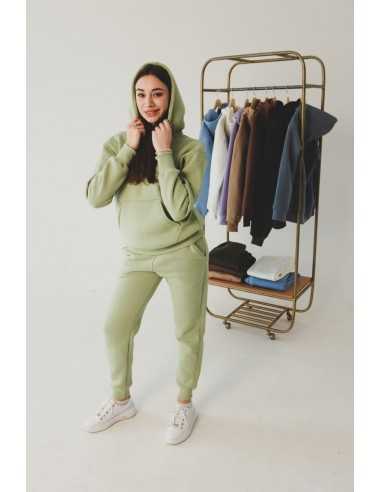 Женский спортивный костюм на флисе, цвет - фисташка