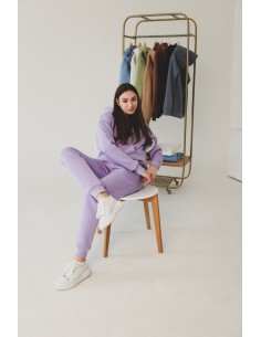 Женский спортивный костюм на флисе, цвет - фиолетовый 2