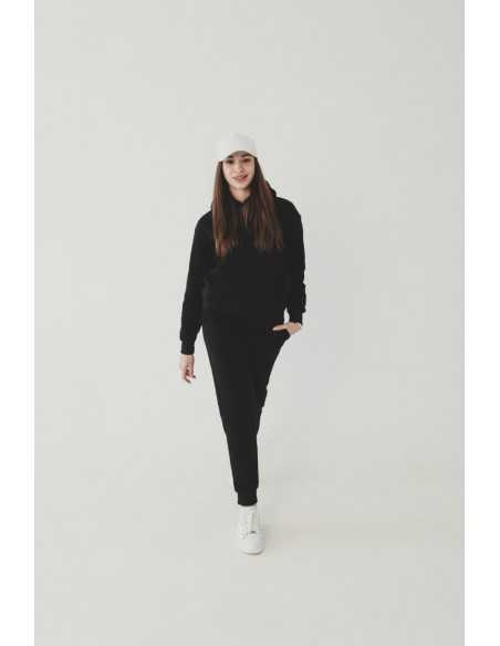 Женский спортивный костюм на флисе, цвет - черный
