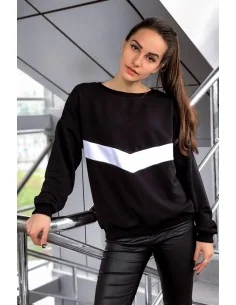 Світшот чорно-білий UNISEX, з білою полосою по горизонталі 2