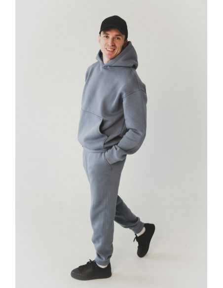 Мужской спортивный костюм на флисе, цвет - серый