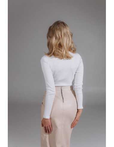 Юбка из эко кожи в цвете слоновая кость Юбка из эко кожи в цвете слоновая кость