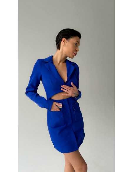 Платье с вырезом в цвете электрик