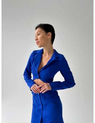 Сукня з вирізом у кольорі електрик