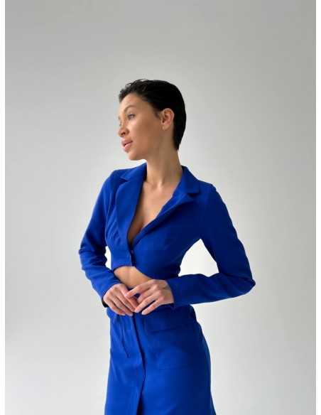 Платье с вырезом в цвете электрик