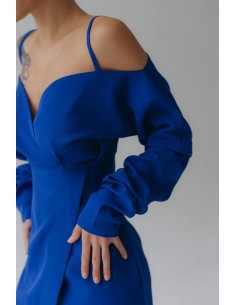 Платье с бретельками в цвете электрик 2